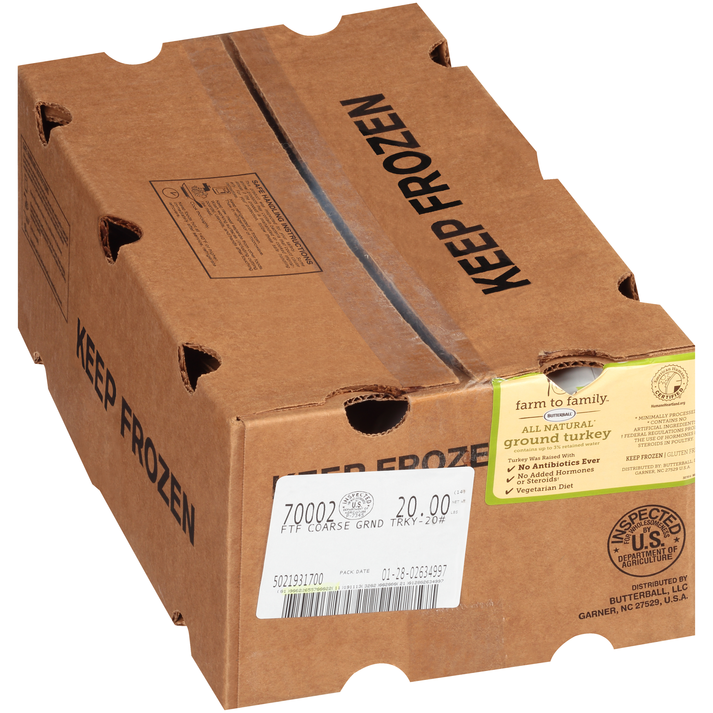 All Natural Coarse Ground Turkey - No Antibiotics Ever - 85/15